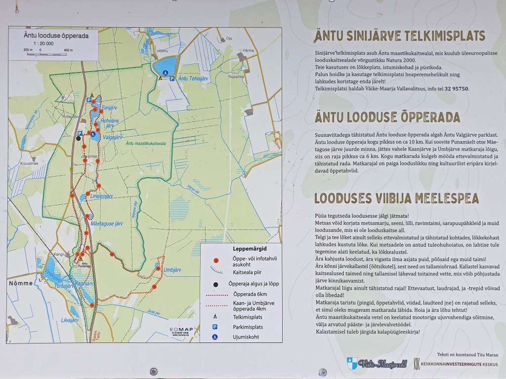 Äntu-Nõmme õpperada, rajakaart-infotahvel