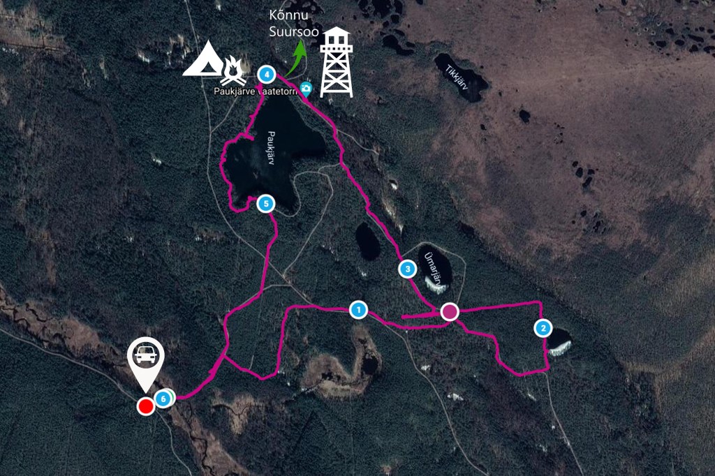 Paukjärve loodusraja kaart