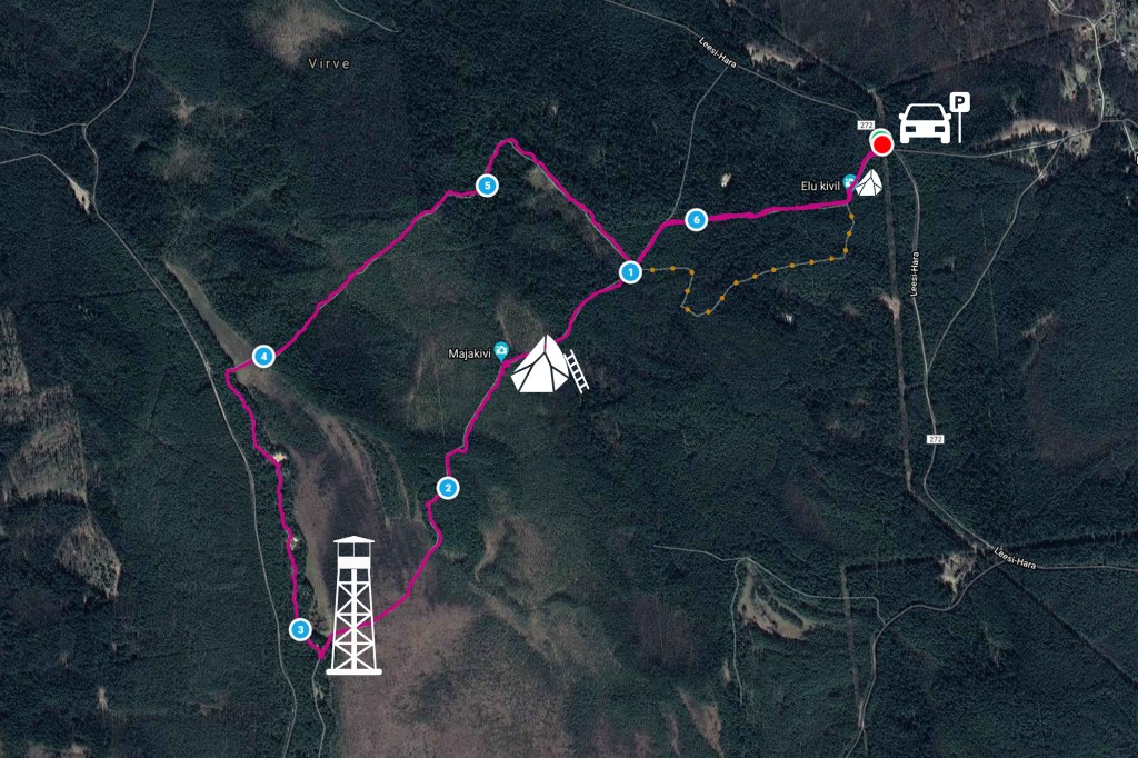 Majakivi-Pikanõmme õpperaja kaart, rajaskeem