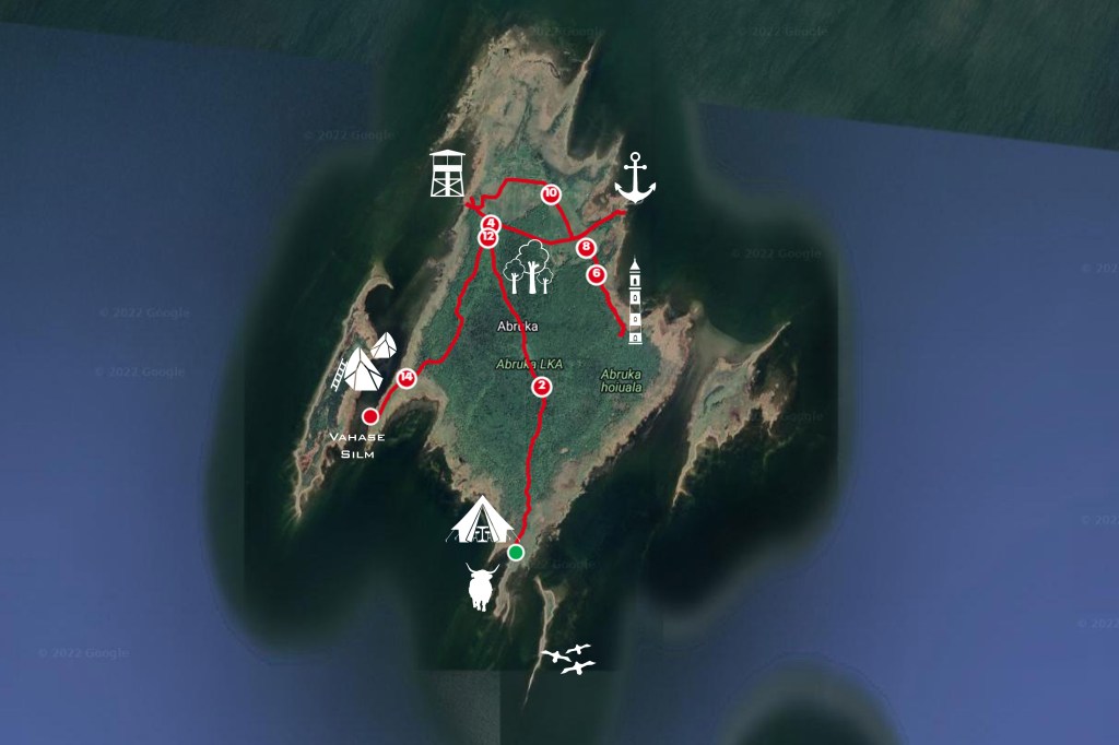 Abruka saare jalgratta trajektoori skeem